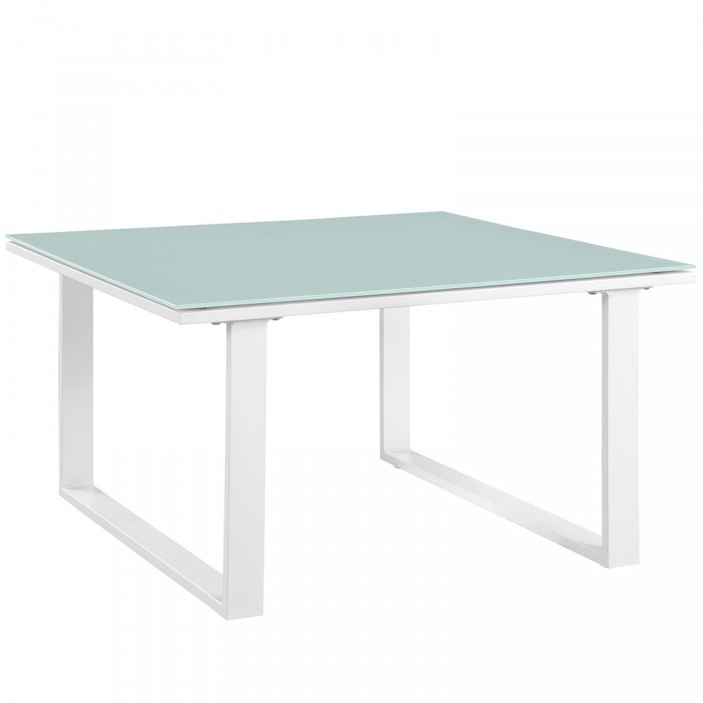 Fortuna Outdoor Patio Side Table, White