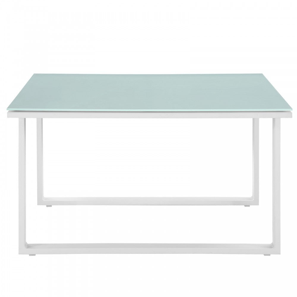 Fortuna Outdoor Patio Side Table, White