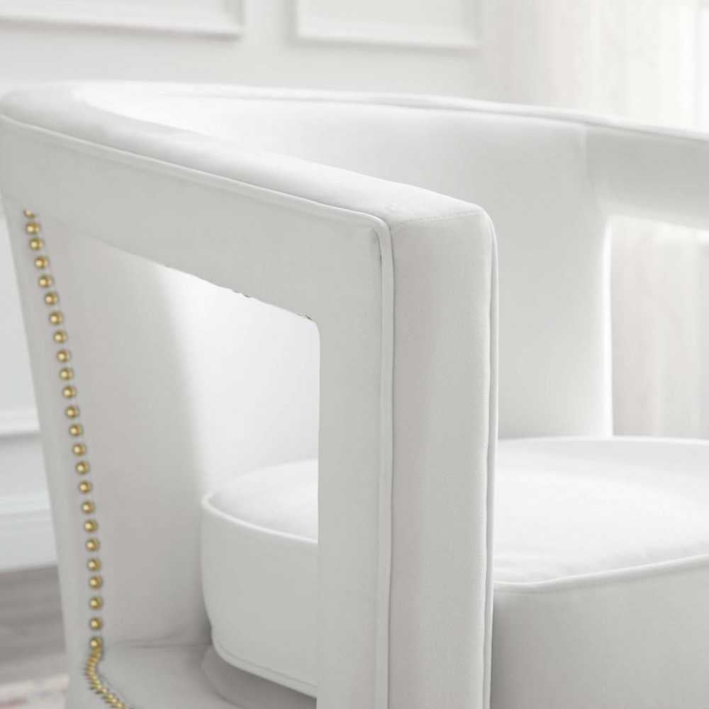 Frolick Performance Velvet Armchair, White