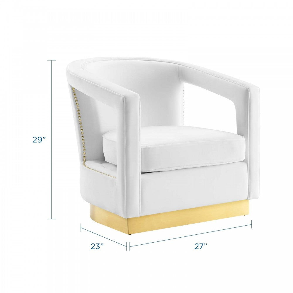 Frolick Performance Velvet Armchair, White