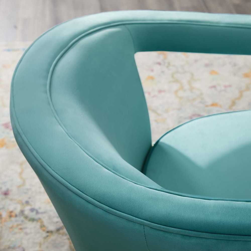 Frolick Performance Velvet Armchair, Mint