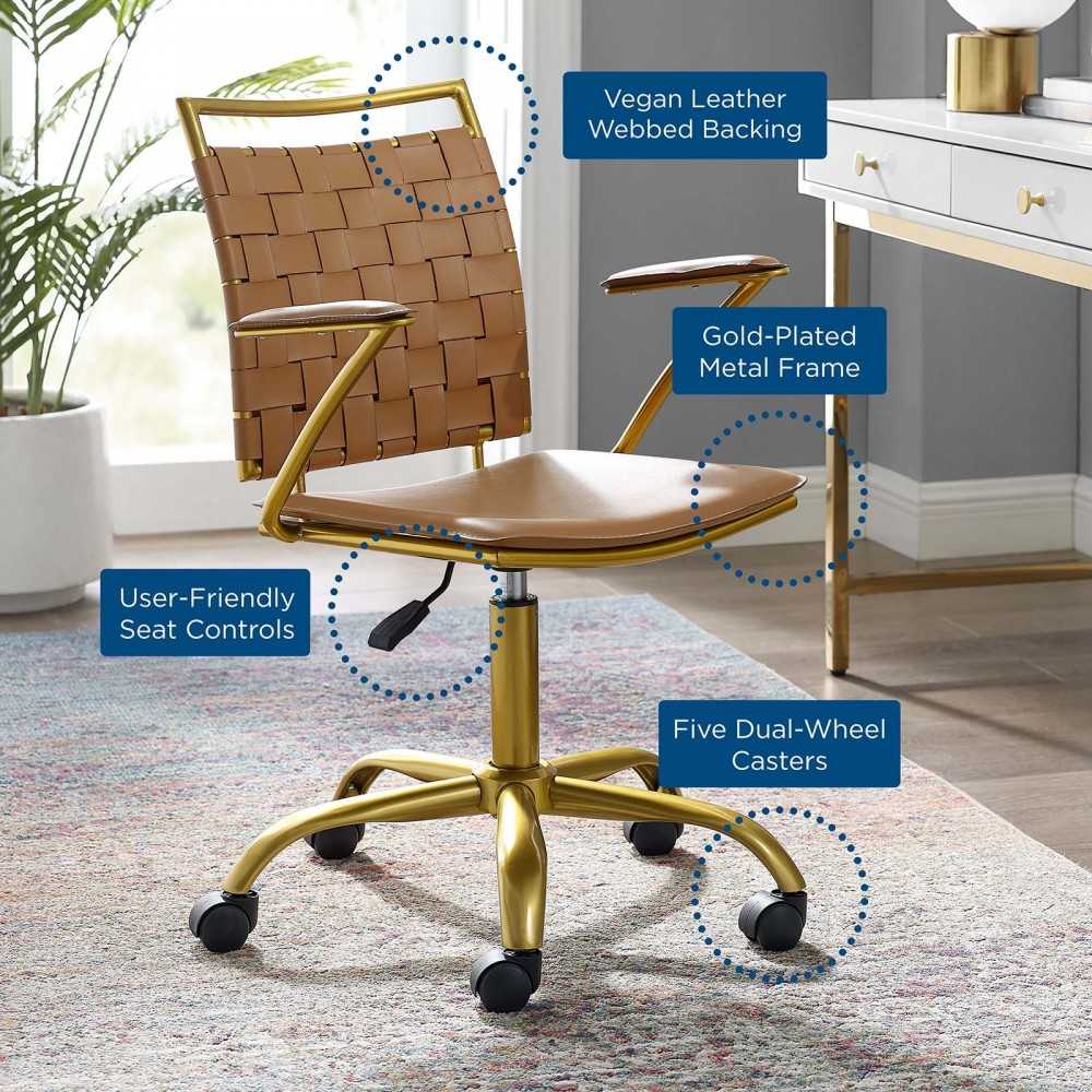 Fuse Faux Leather Office Chair, Tan