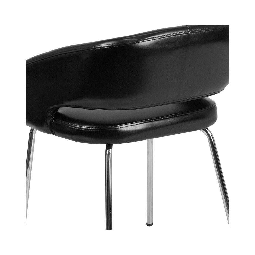 Fusion Series Contemporary Black LeatherSoft Side Reception Chair