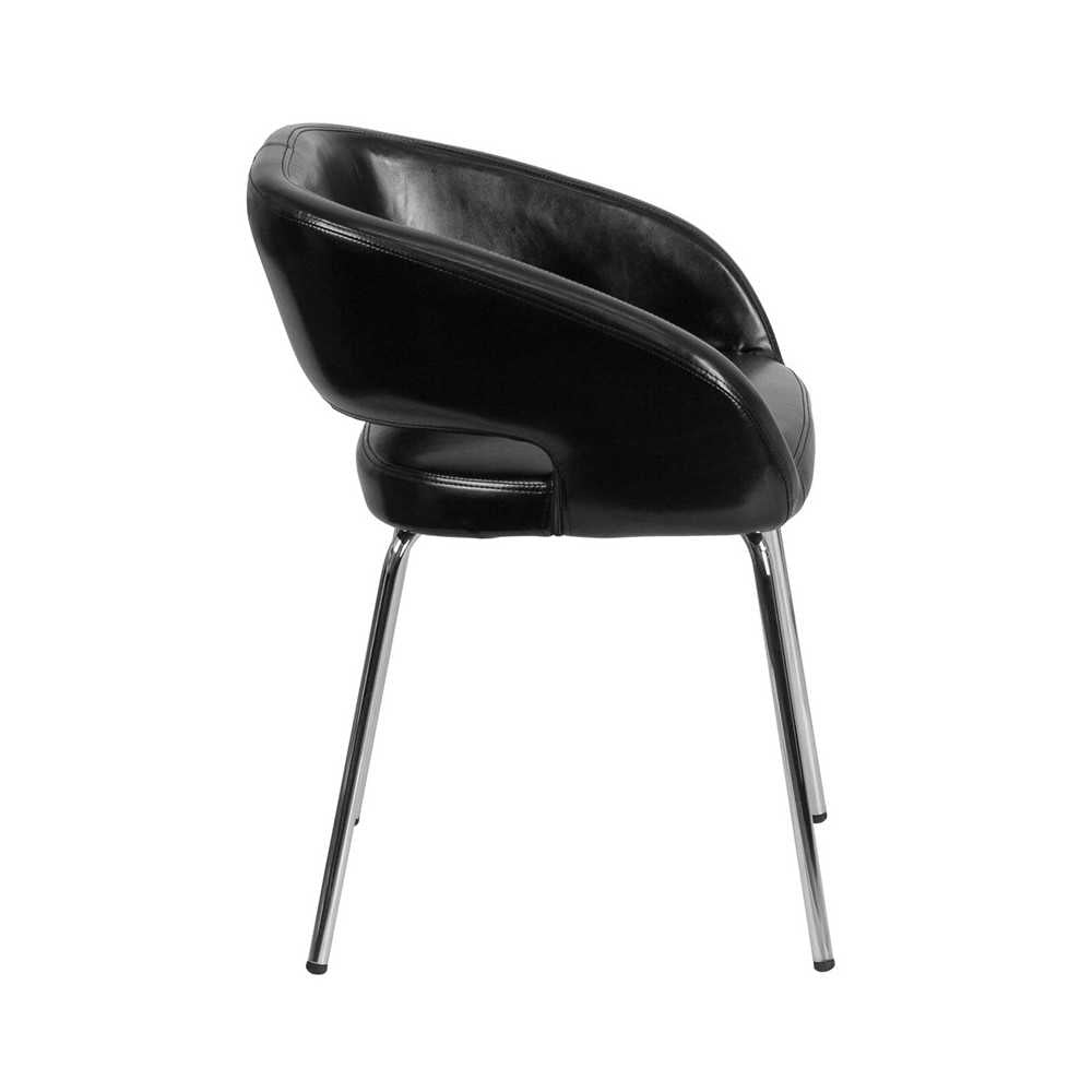 Fusion Series Contemporary Black LeatherSoft Side Reception Chair