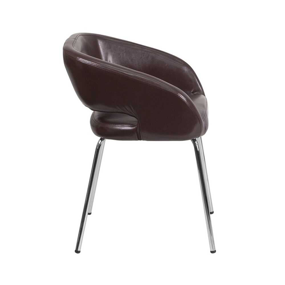 Fusion Series Contemporary Brown LeatherSoft Side Reception Chair