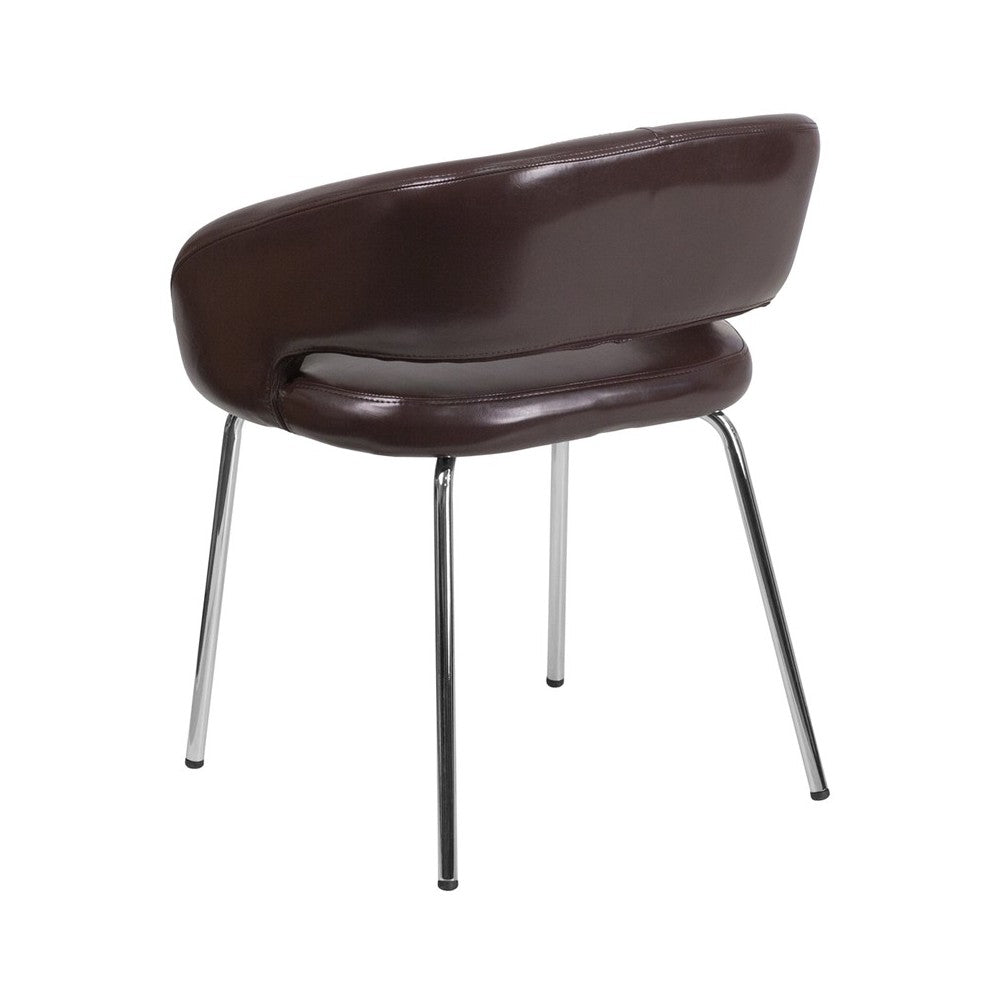Fusion Series Contemporary Brown LeatherSoft Side Reception Chair