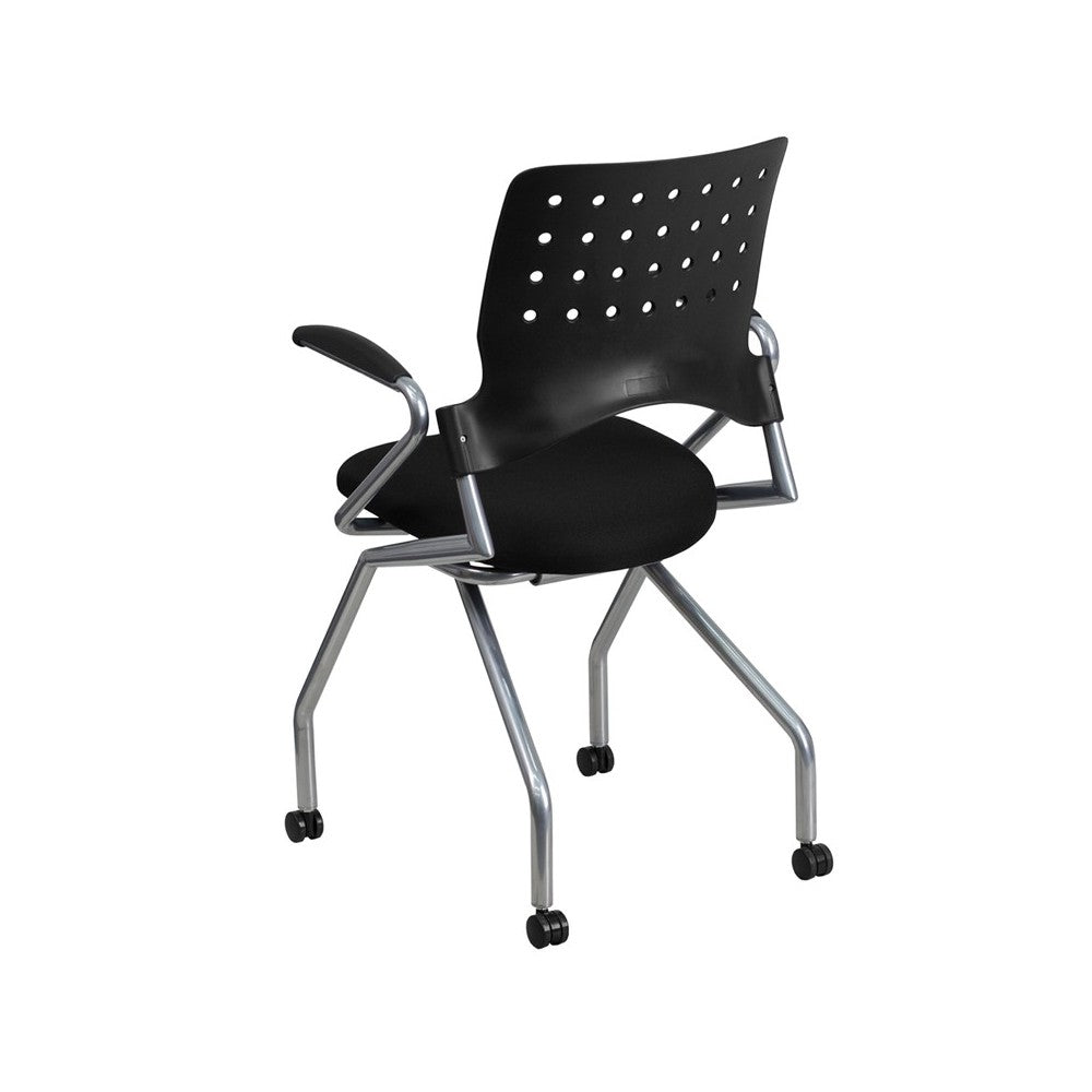 Galaxy Mobile Nesting Chair with Arms and Black Fabric Seat