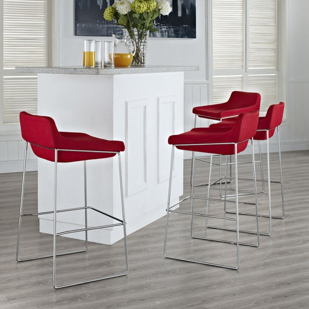 Garner Bar Stool Set of 4, Red