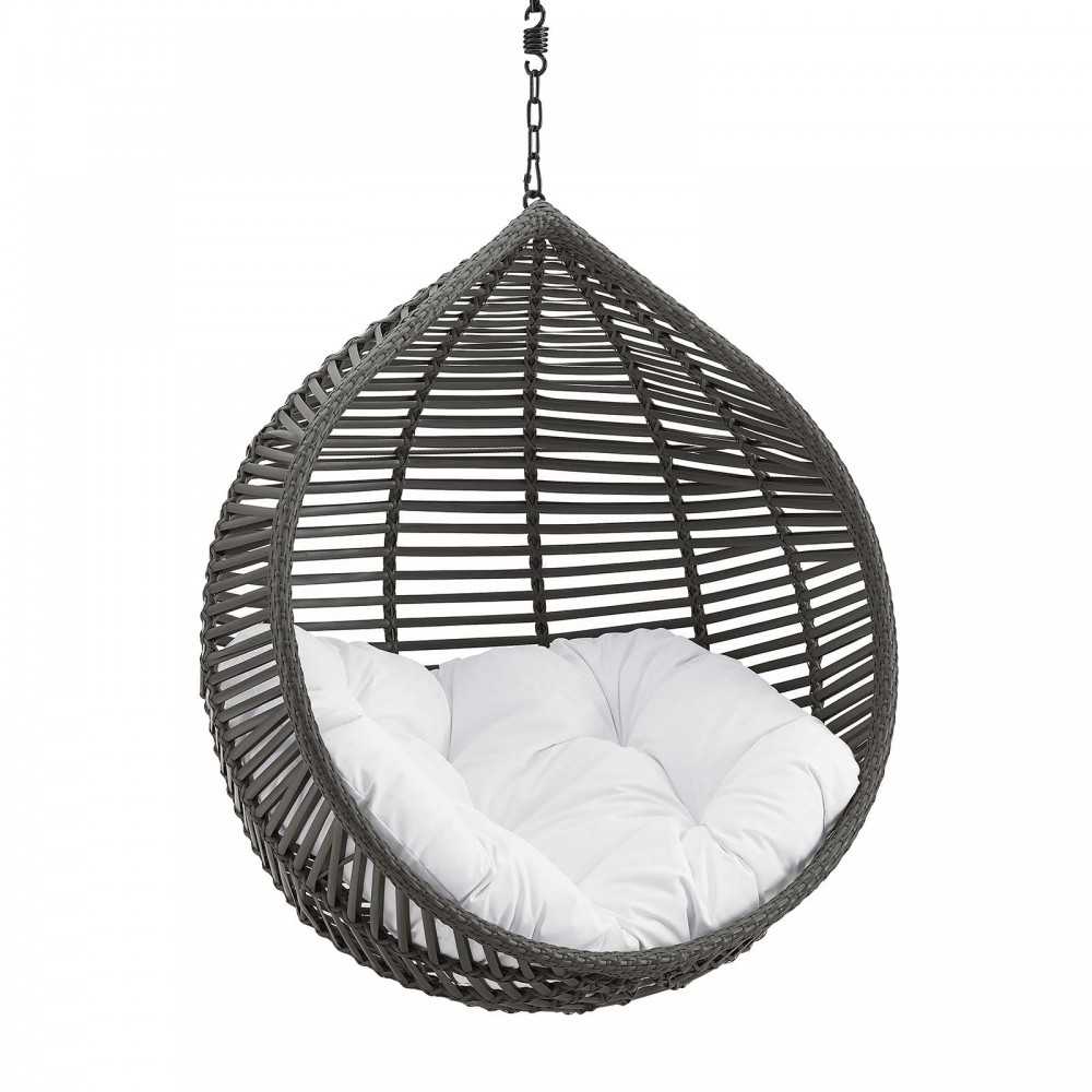 Garner Teardrop Outdoor Patio Swing Chair Without Stand, Gray White