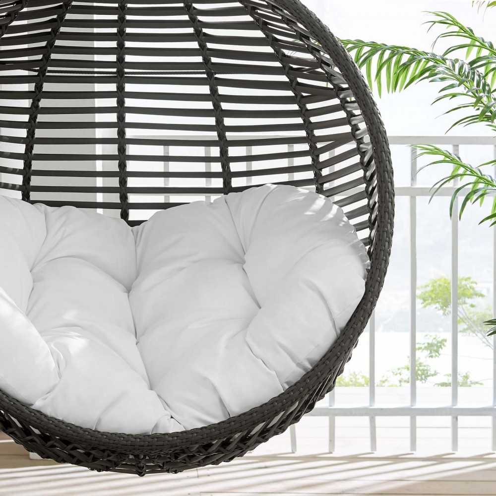 Garner Teardrop Outdoor Patio Swing Chair, Gray White