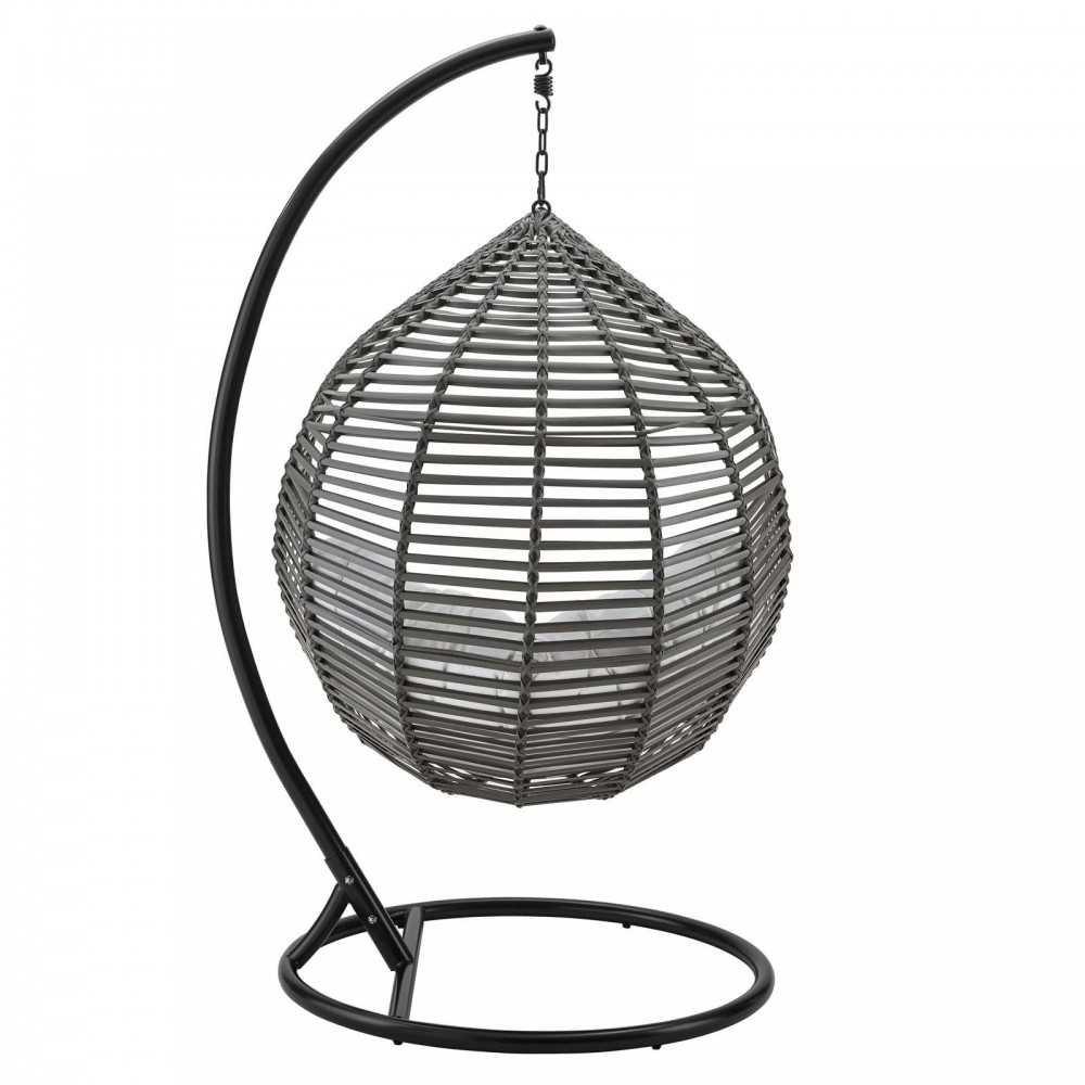 Garner Teardrop Outdoor Patio Swing Chair, Gray White