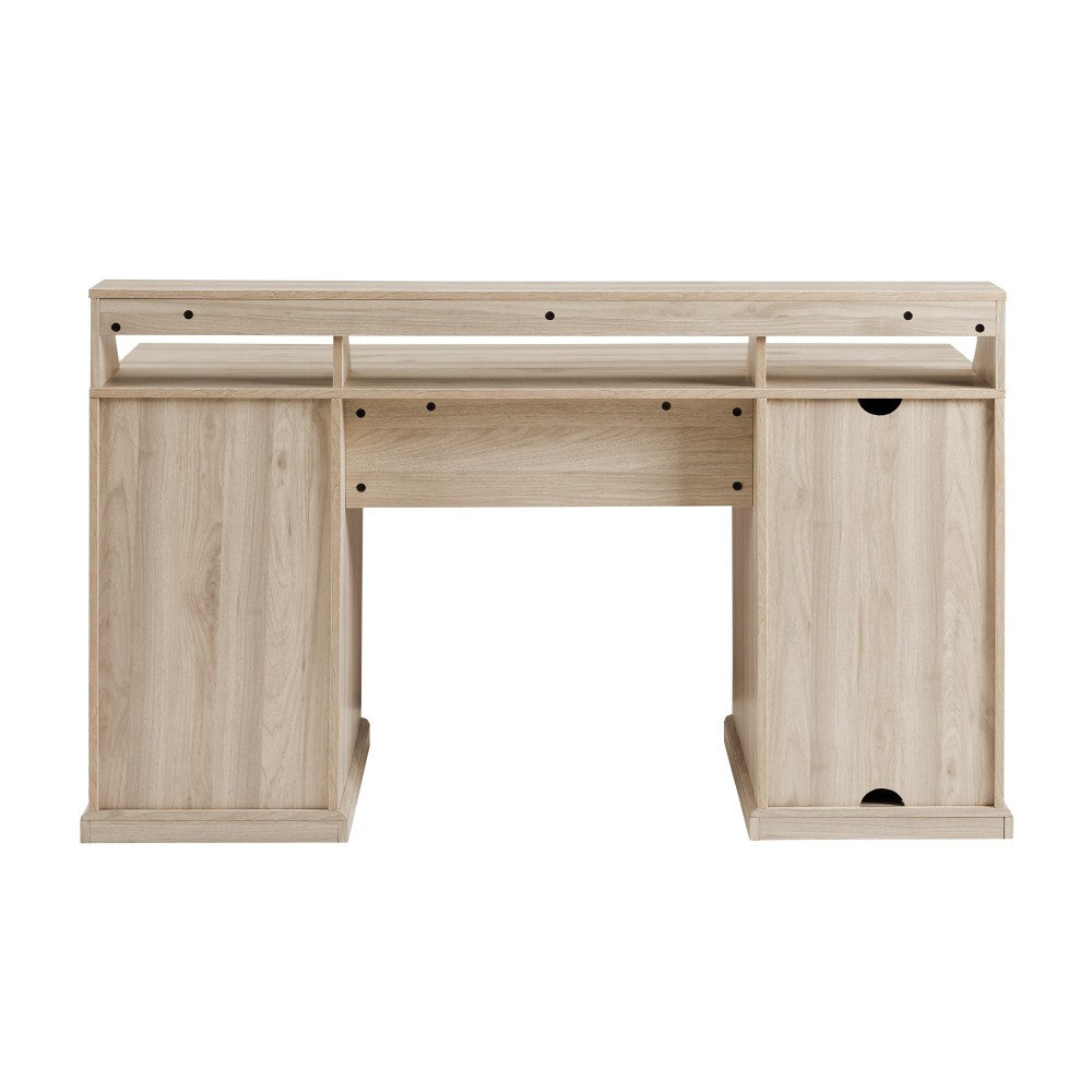 Gavin 58" 3 Drawer Computer Desk with Hutch - Birch