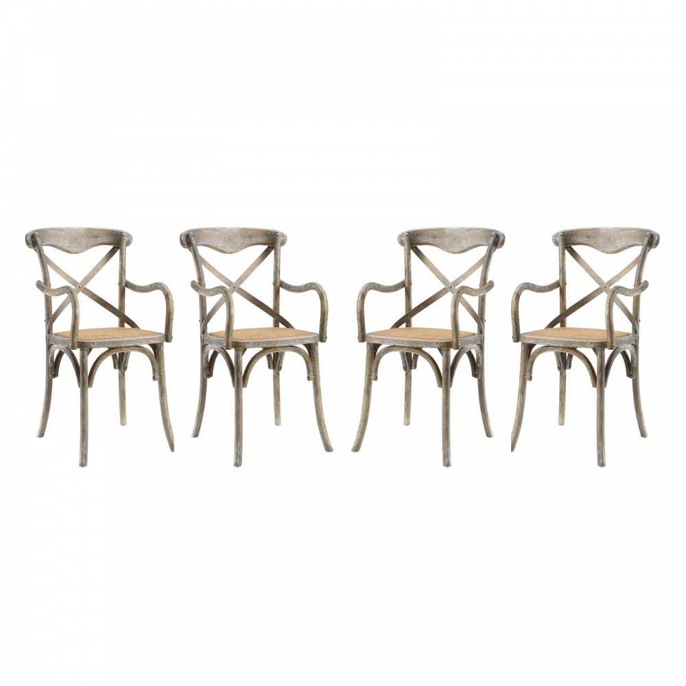 Gear Dining Armchair Set of 4, Gray