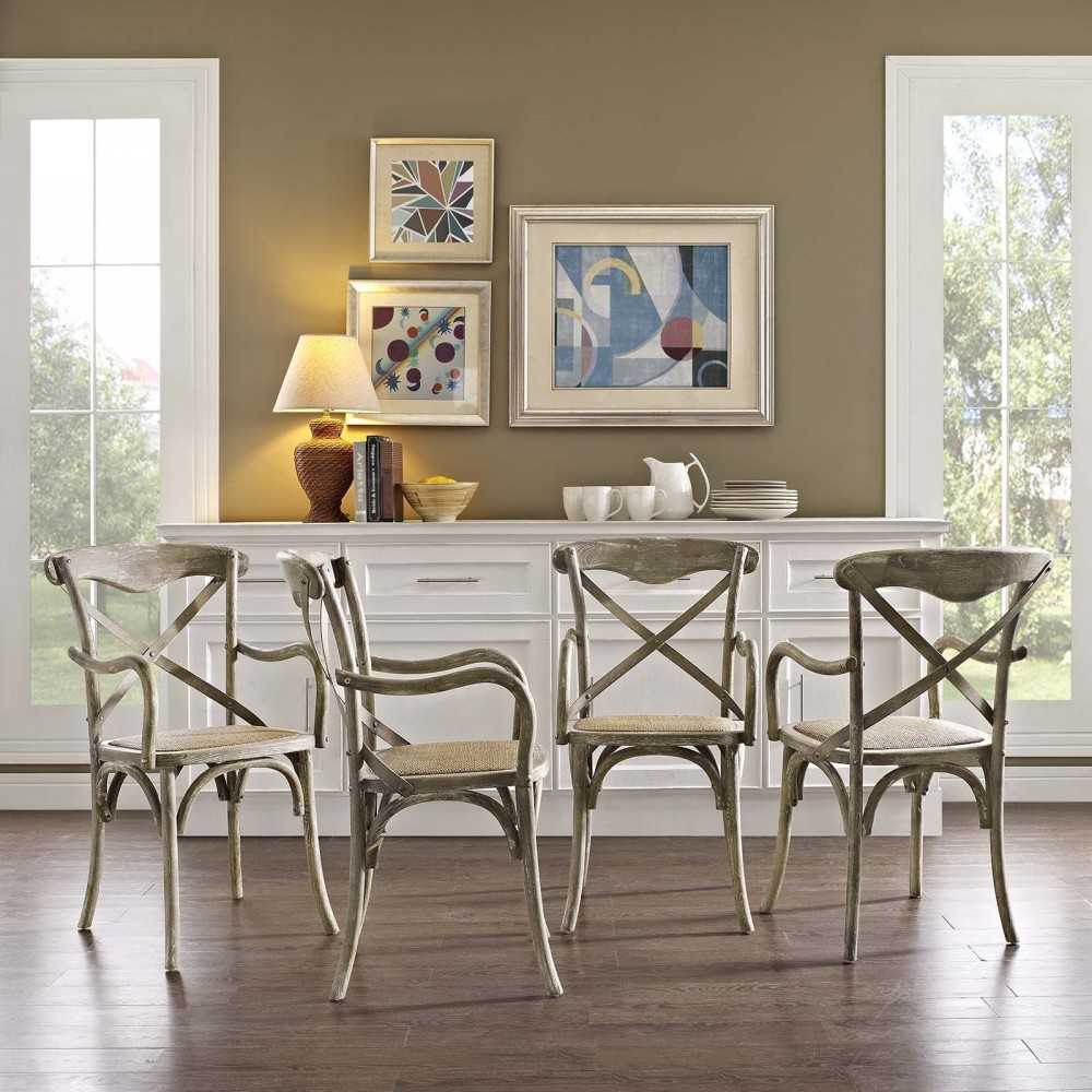 Gear Dining Armchair Set of 4, Gray