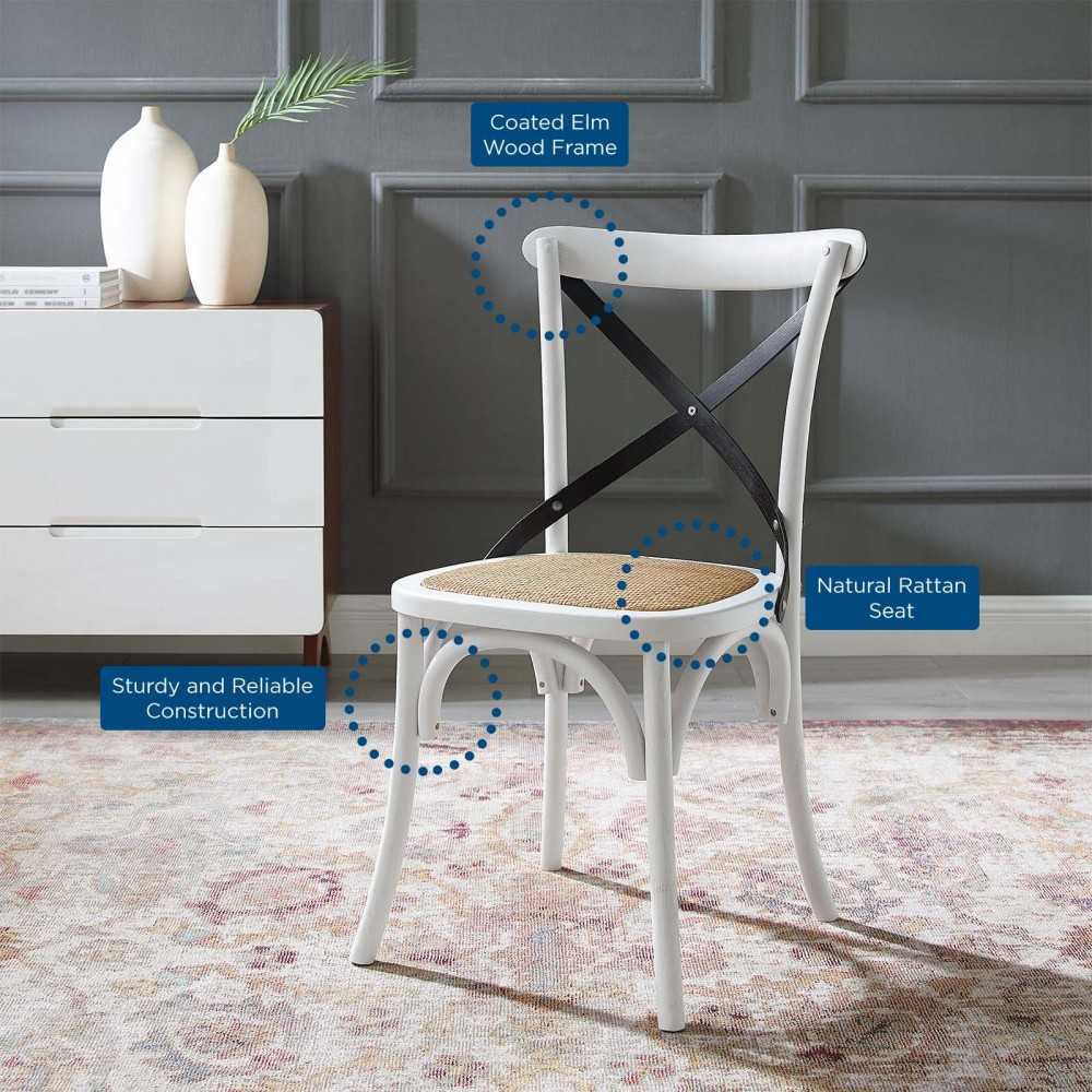 Gear Dining Side Chair, White Black