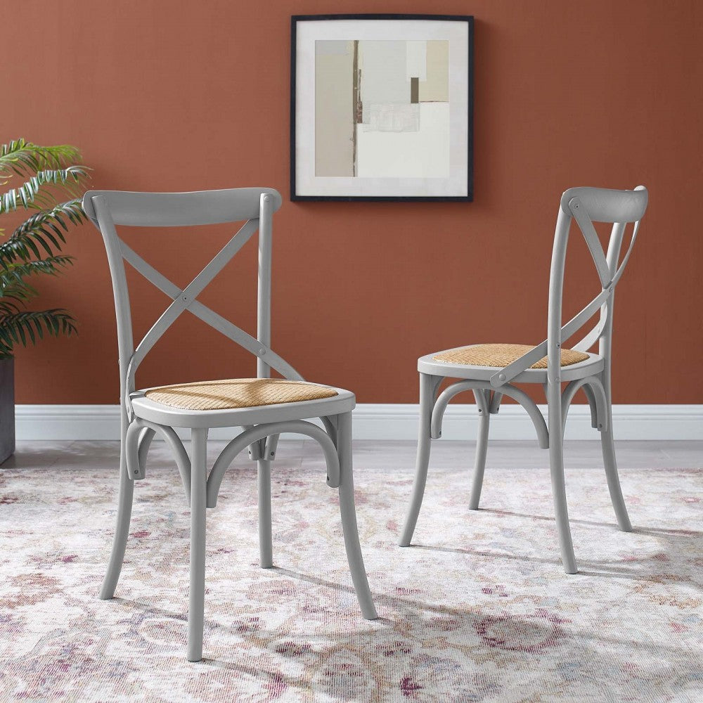 Gear Dining Side Chair Set of 2, Light Gray