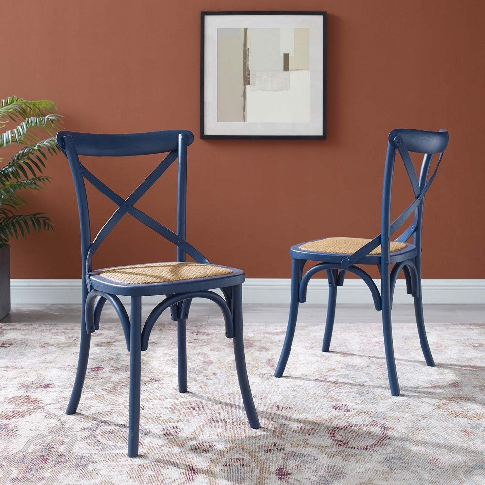 Gear Dining Side Chair Set of 2, Midnight Blue