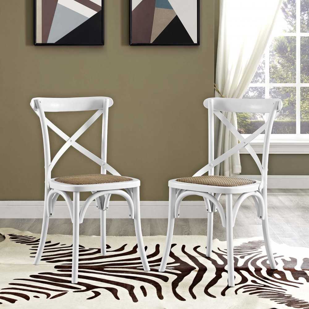 Gear Dining Side Chair Set of 2, White