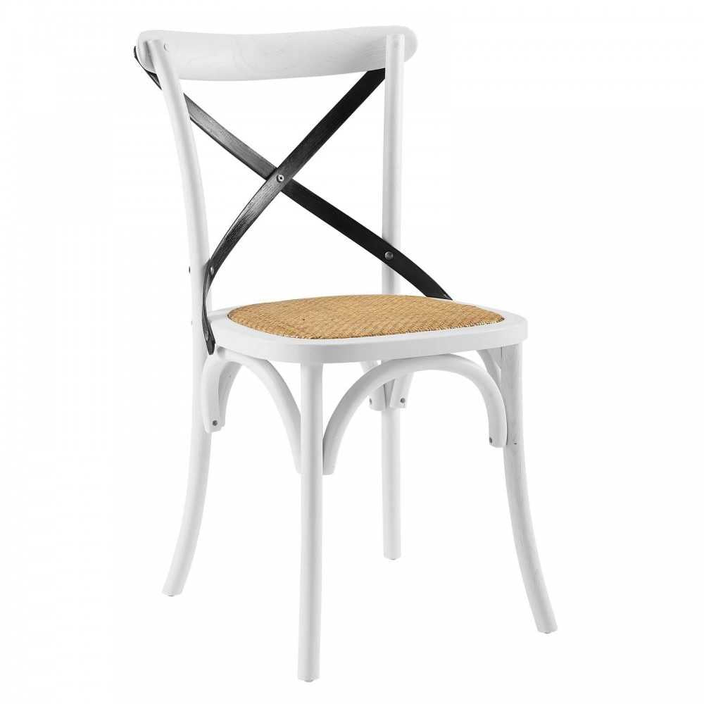 Gear Dining Side Chair Set of 2, White Black