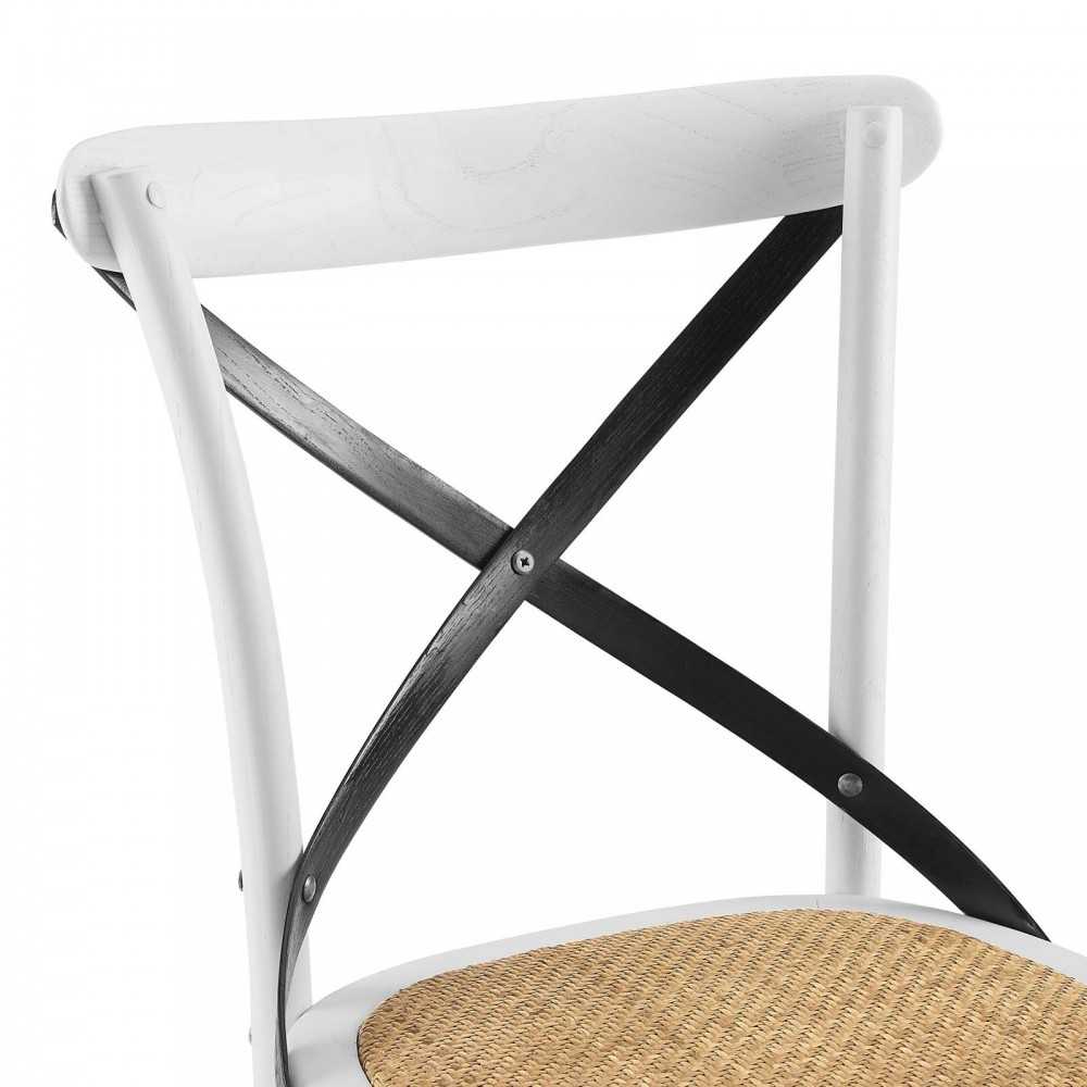 Gear Dining Side Chair Set of 2, White Black