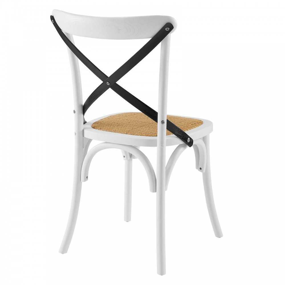 Gear Dining Side Chair Set of 2, White Black