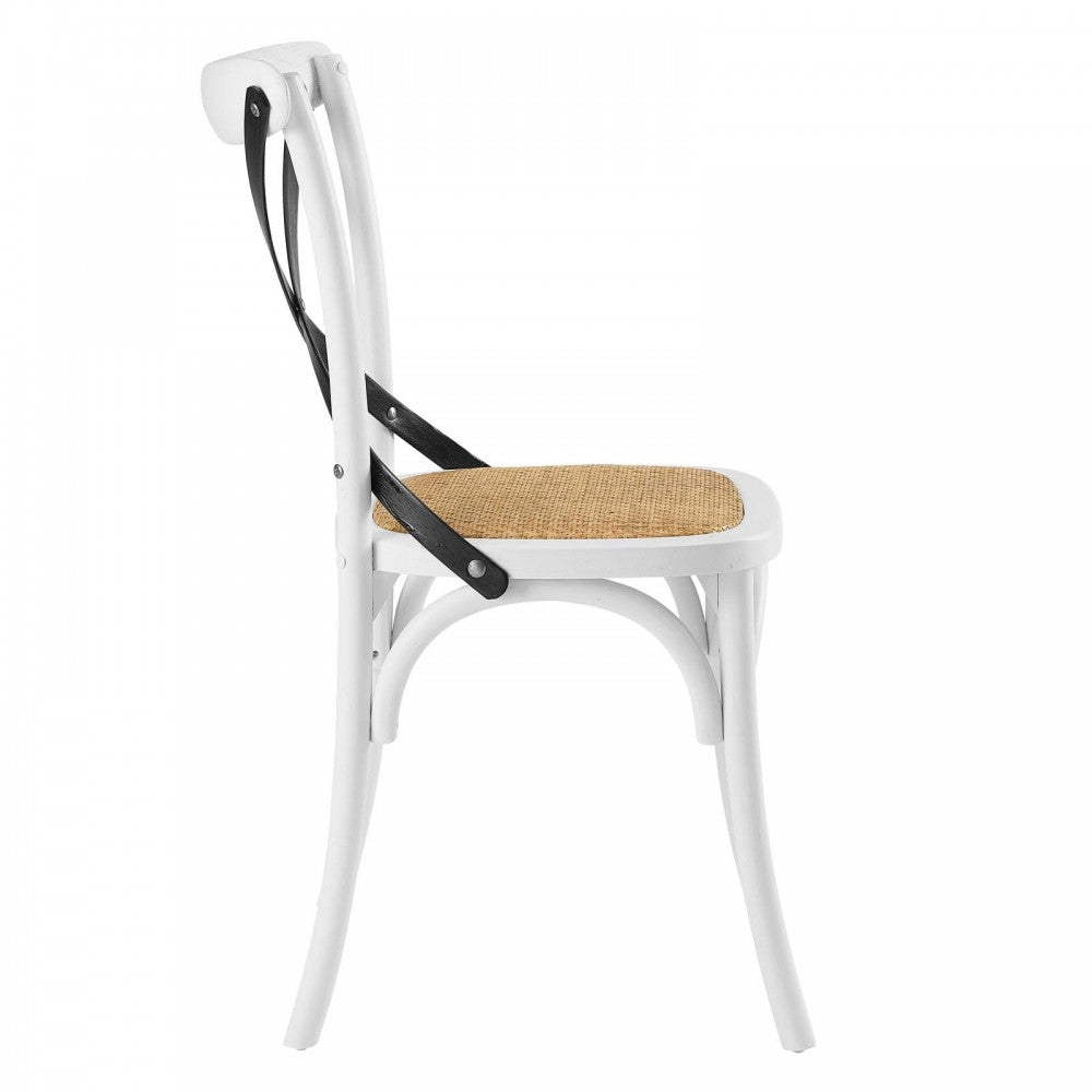 Gear Dining Side Chair Set of 2, White Black