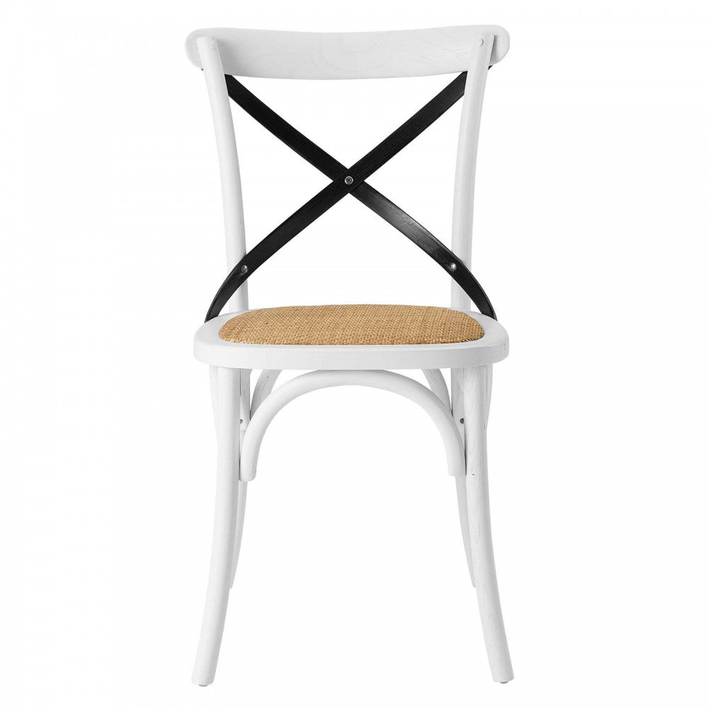 Gear Dining Side Chair Set of 2, White Black