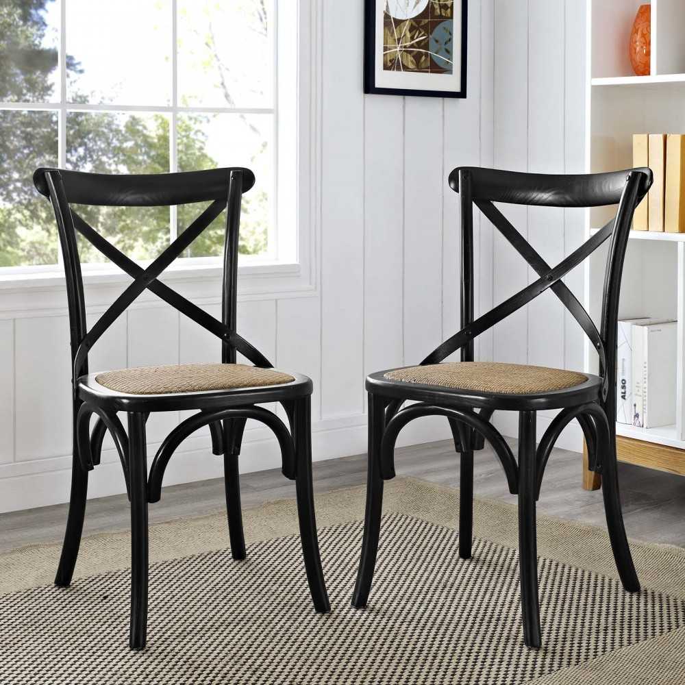 Gear Dining Side Chair Set of 2, Black