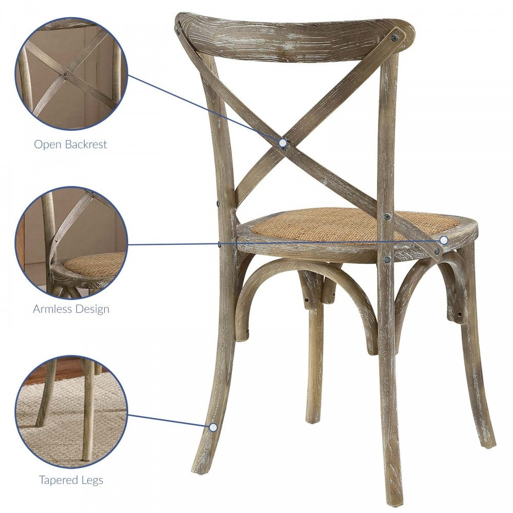Gear Dining Side Chair Set of 4, Gray