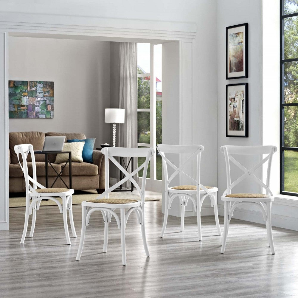Gear Dining Side Chair Set of 4, White