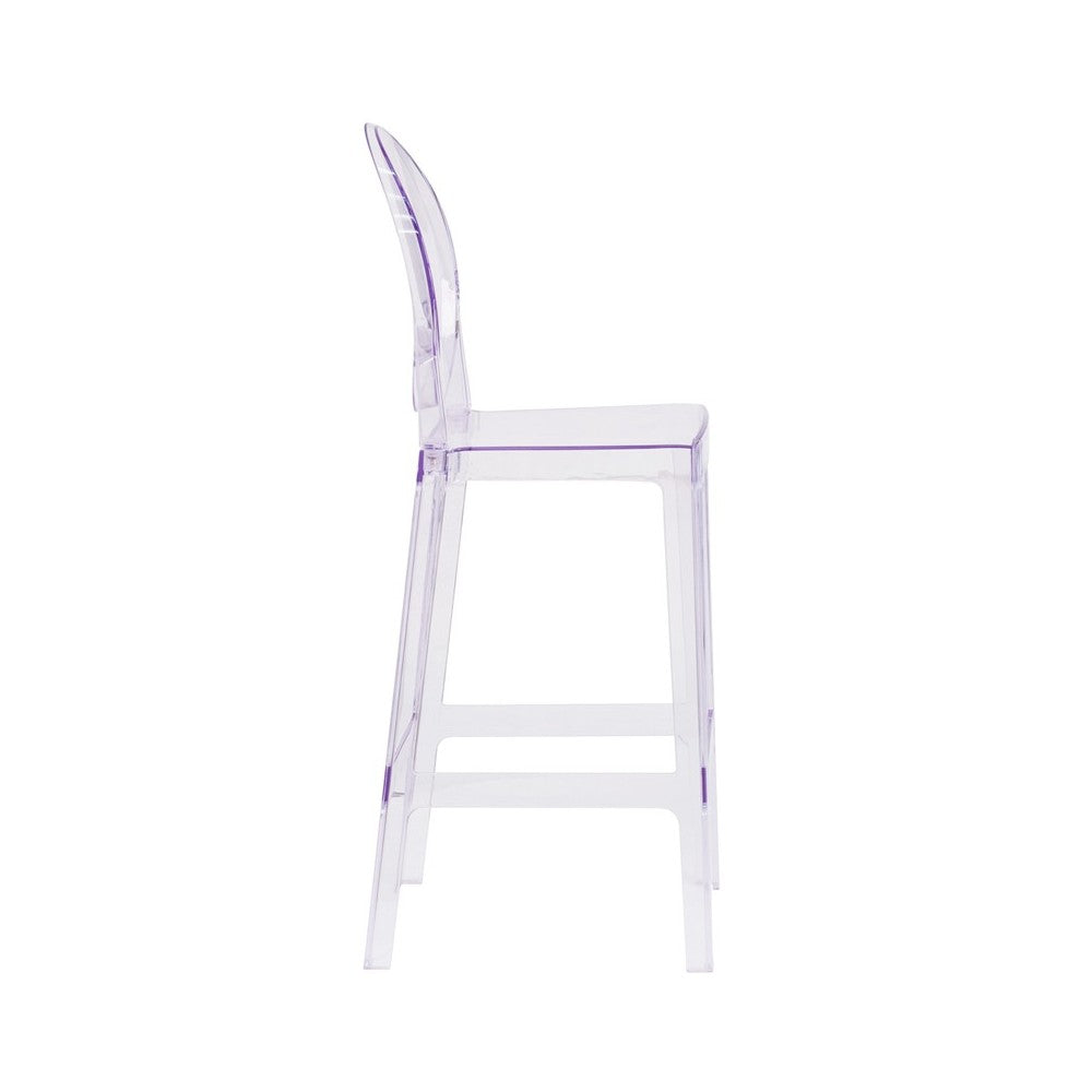 Ghost Barstool with Oval Back in Transparent Crystal