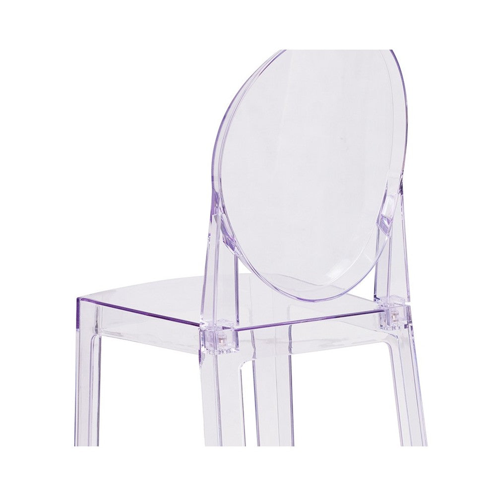 Ghost Barstool with Oval Back in Transparent Crystal