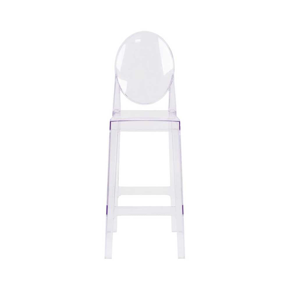 Ghost Barstool with Oval Back in Transparent Crystal