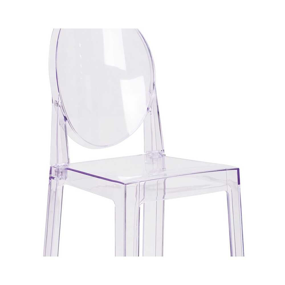 Ghost Barstool with Oval Back in Transparent Crystal