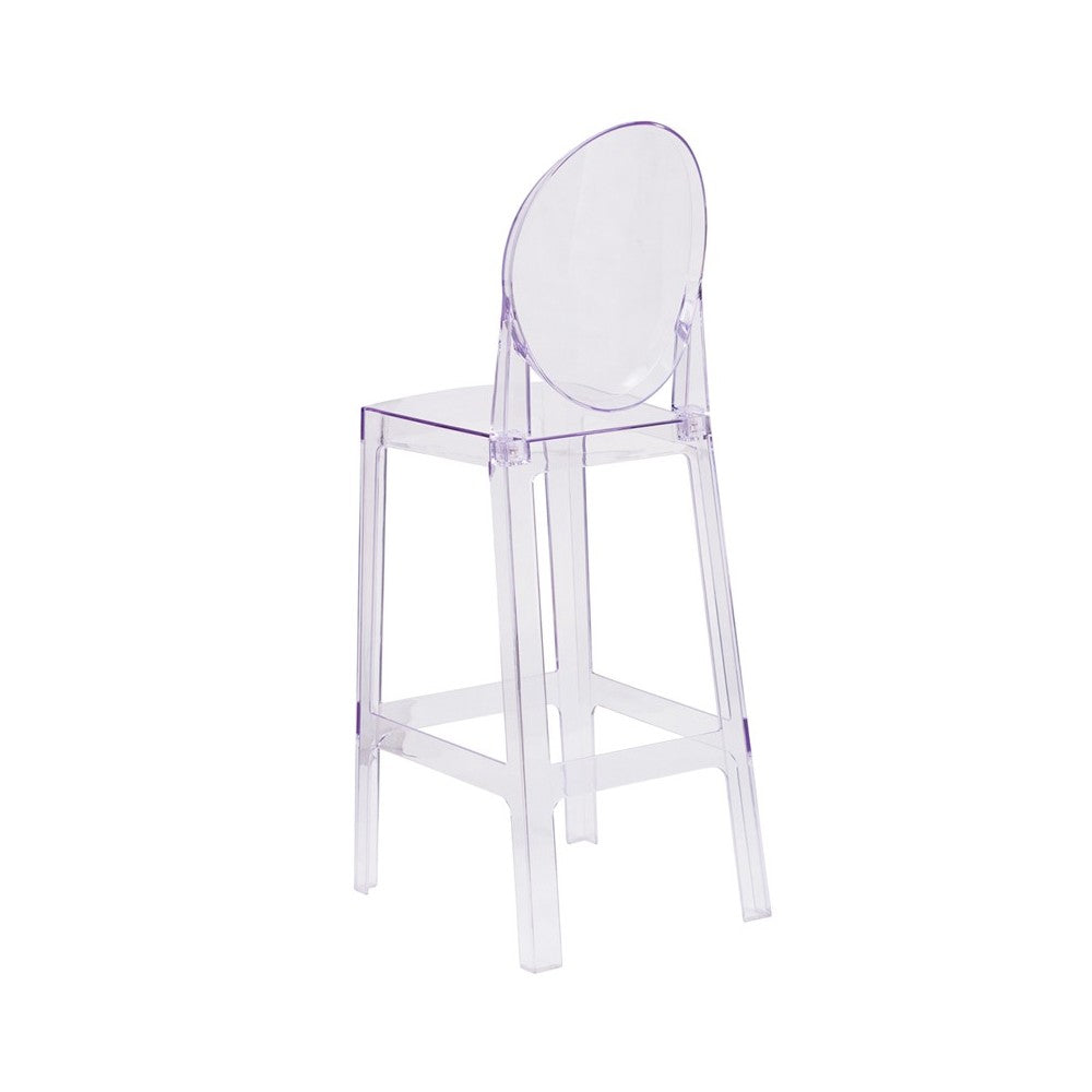 Ghost Barstool with Oval Back in Transparent Crystal