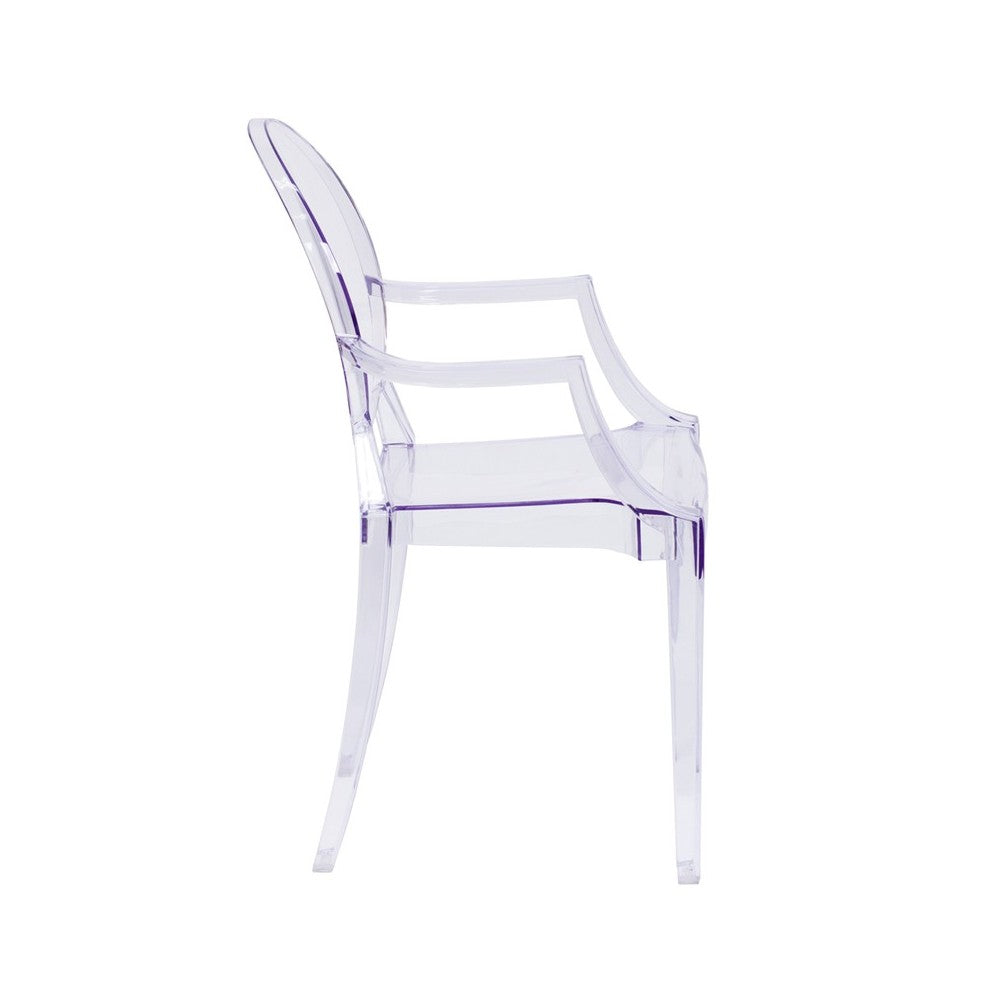 Ghost Chair with Arms in Transparent Crystal