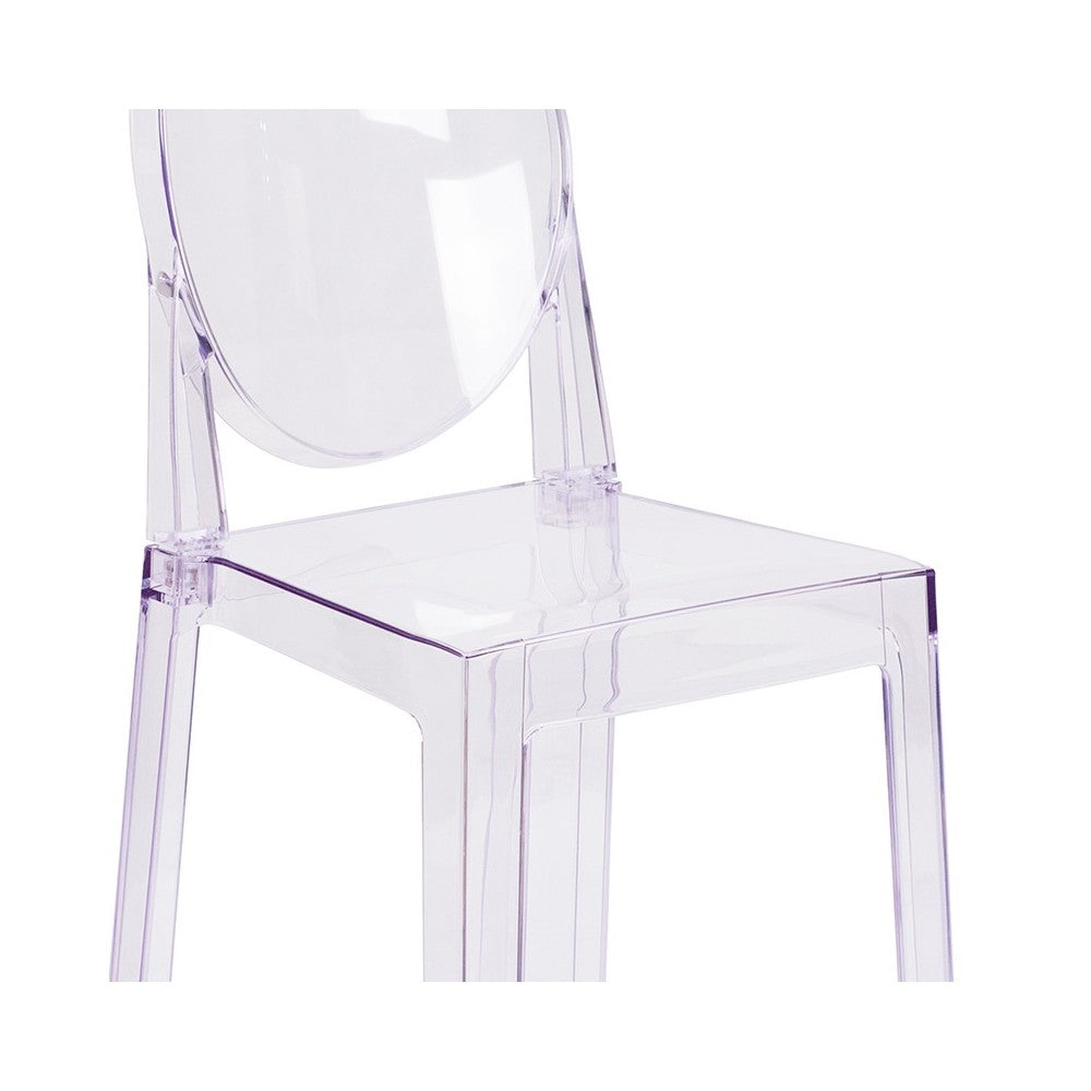 Ghost Chair with Oval Back in Transparent Crystal