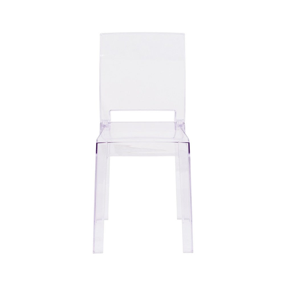 Ghost Chair with Square Back in Transparent Crystal