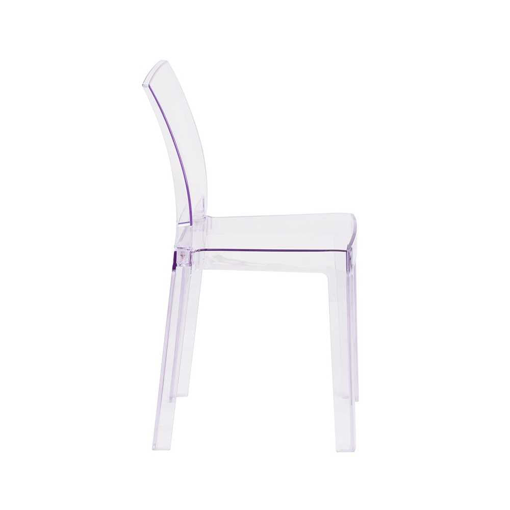 Ghost Chair with Square Back in Transparent Crystal