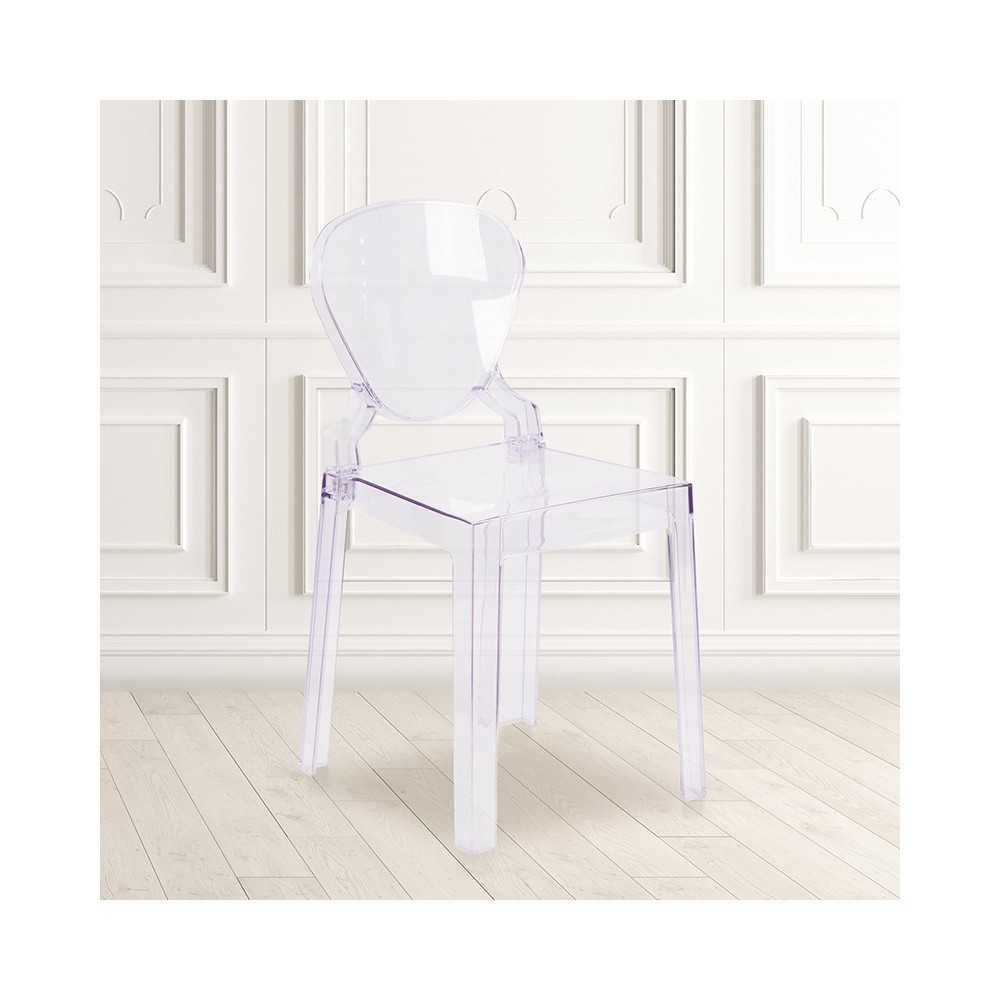 Ghost Chair with Tear Back in Transparent Crystal