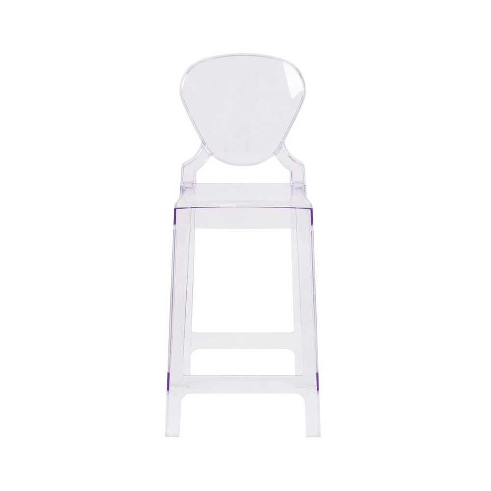 Ghost Counter Stool with Tear Back in Transparent Crystal