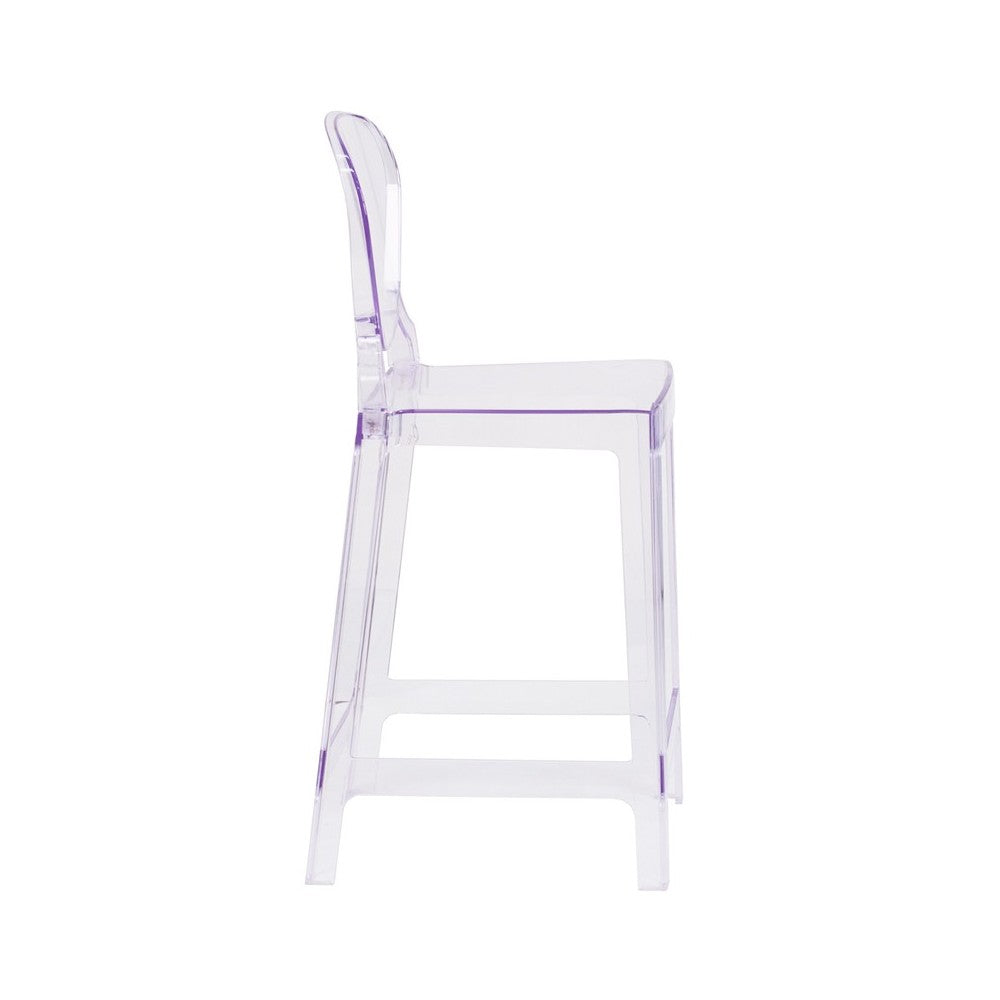 Ghost Counter Stool with Tear Back in Transparent Crystal