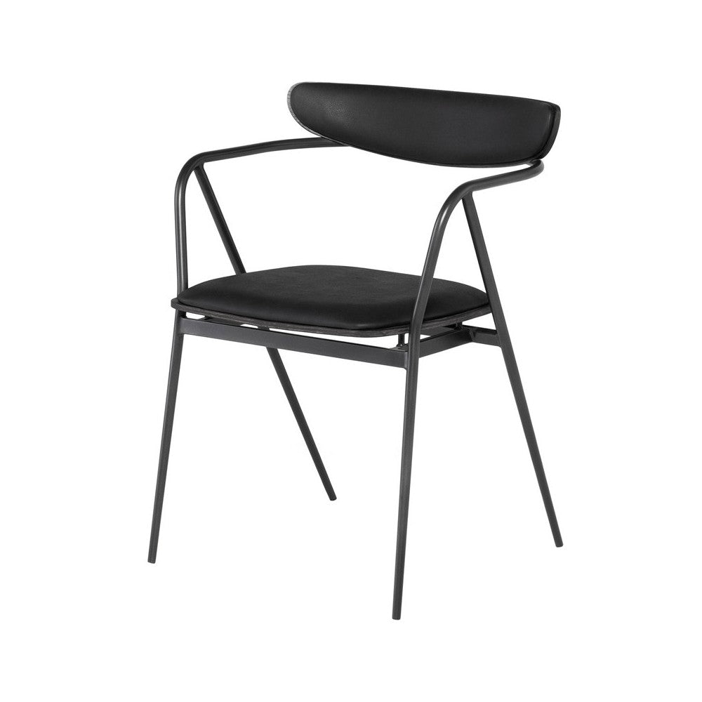 Gianni Raven Leather Dining Chair