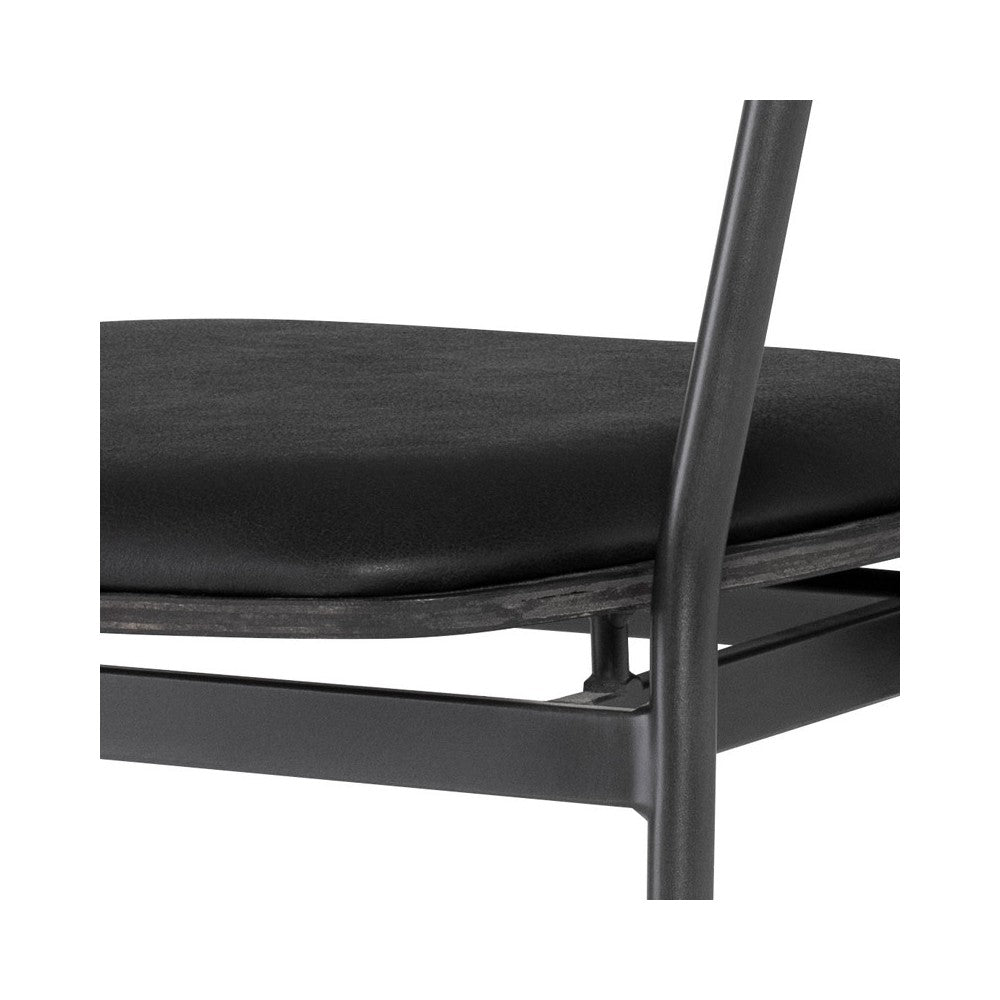 Gianni Raven Leather Dining Chair