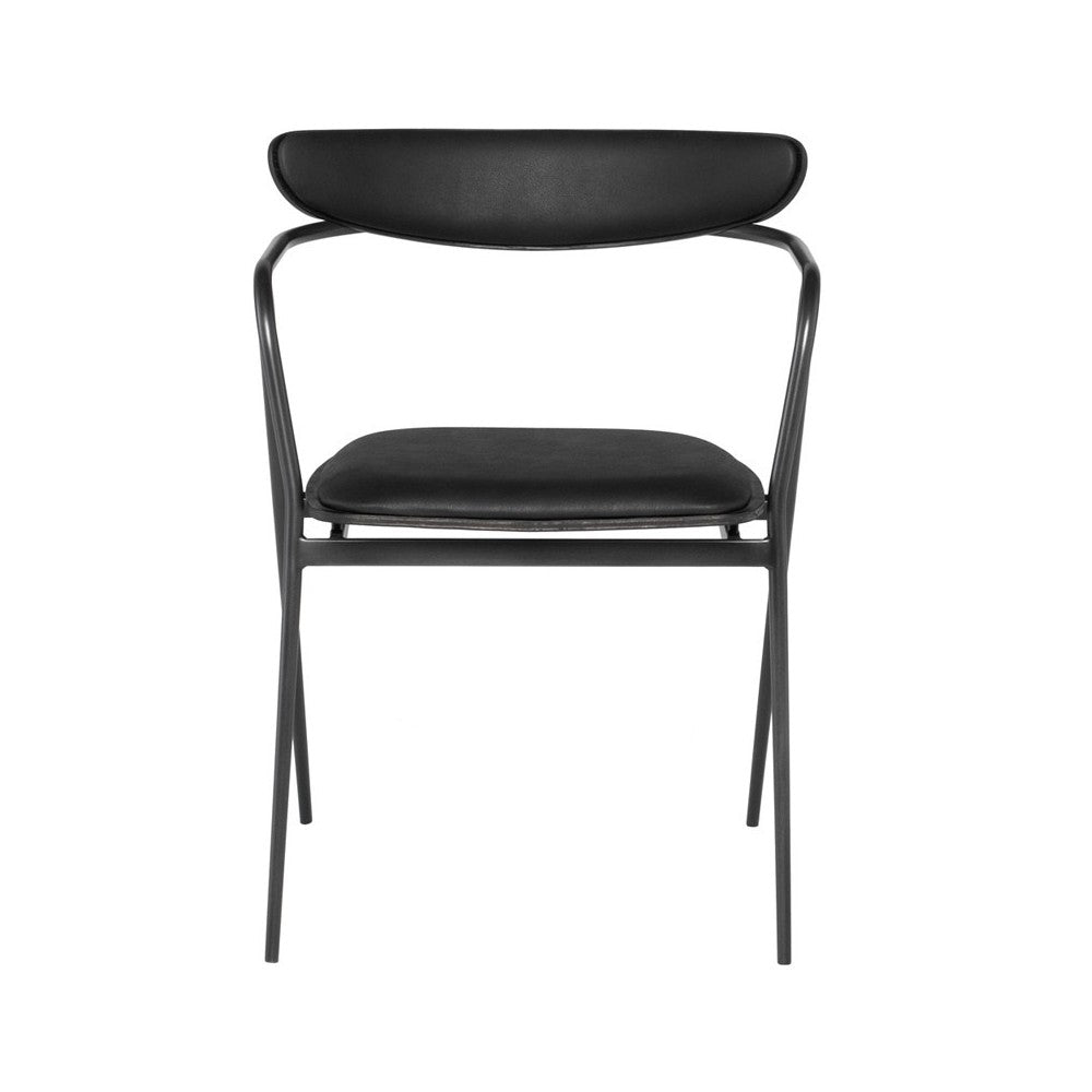 Gianni Raven Leather Dining Chair