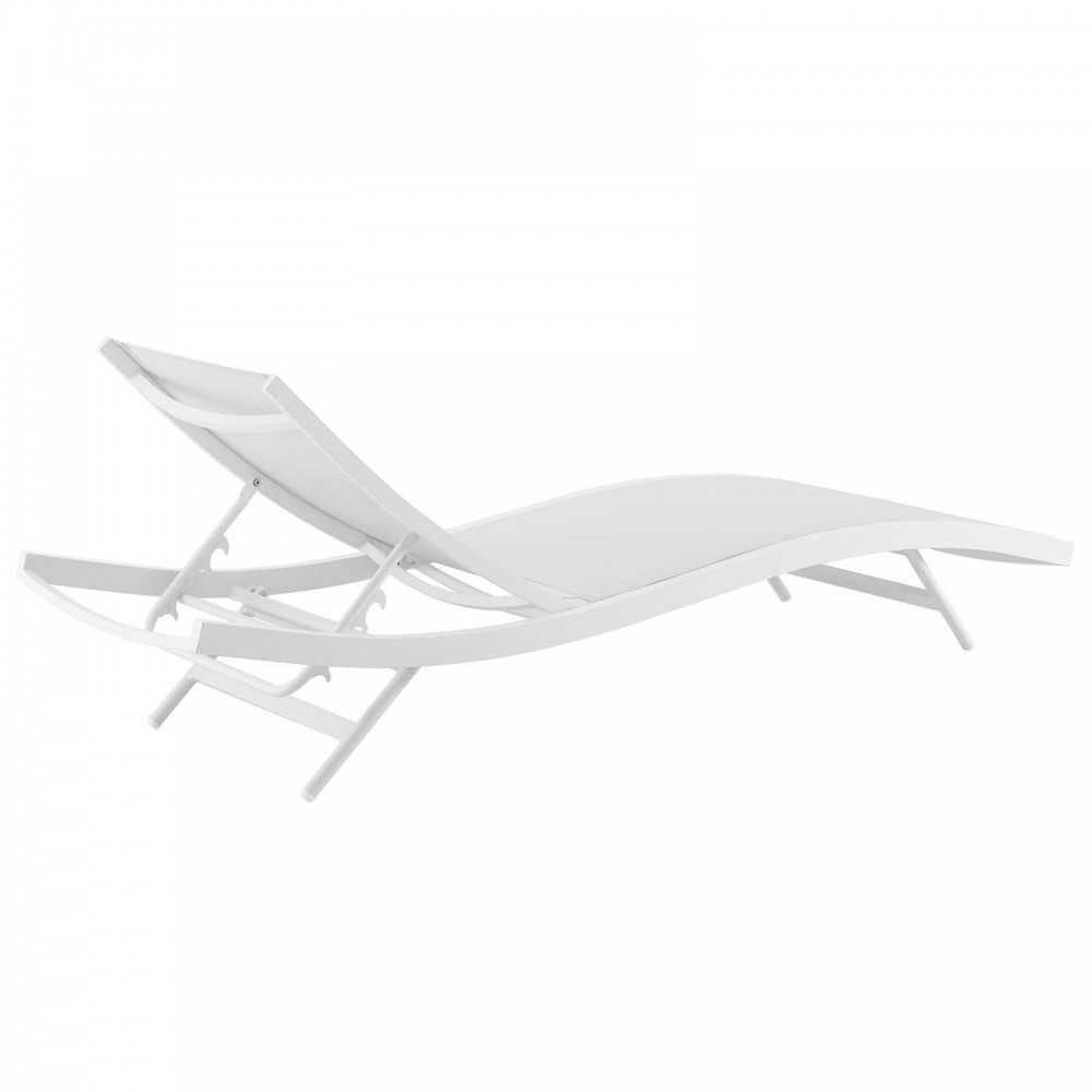 Glimpse Outdoor Patio Mesh Chaise Lounge Set of 2, White White
