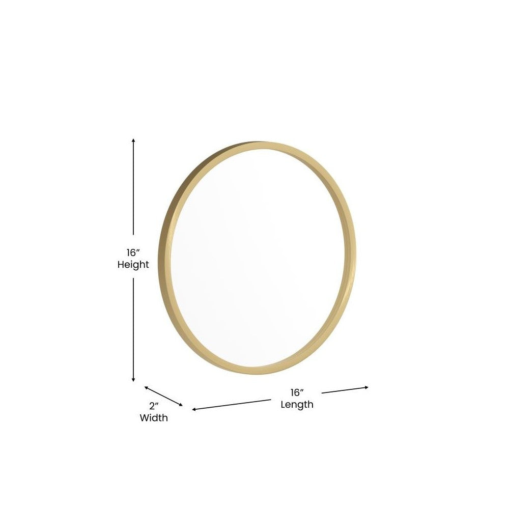 Gold 16" Round Wall Mirror