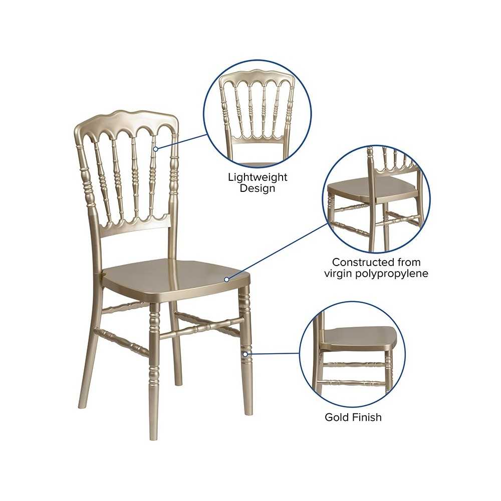 Gold Resin Stacking Napoleon Chair