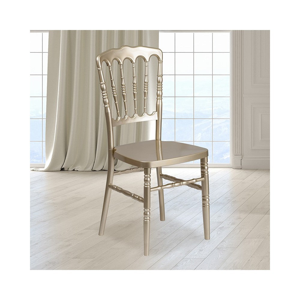 Gold Resin Stacking Napoleon Chair