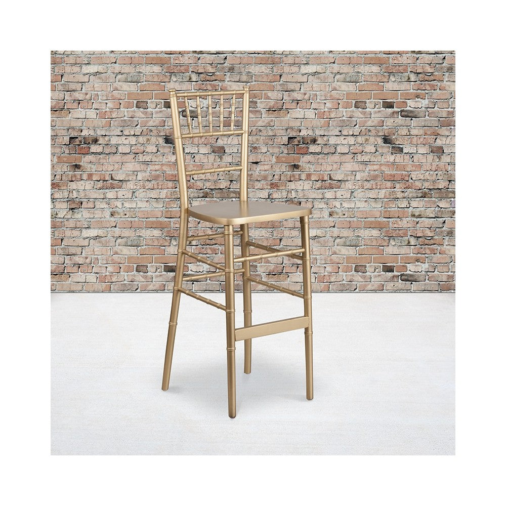 Gold Wood Chiavari Barstool